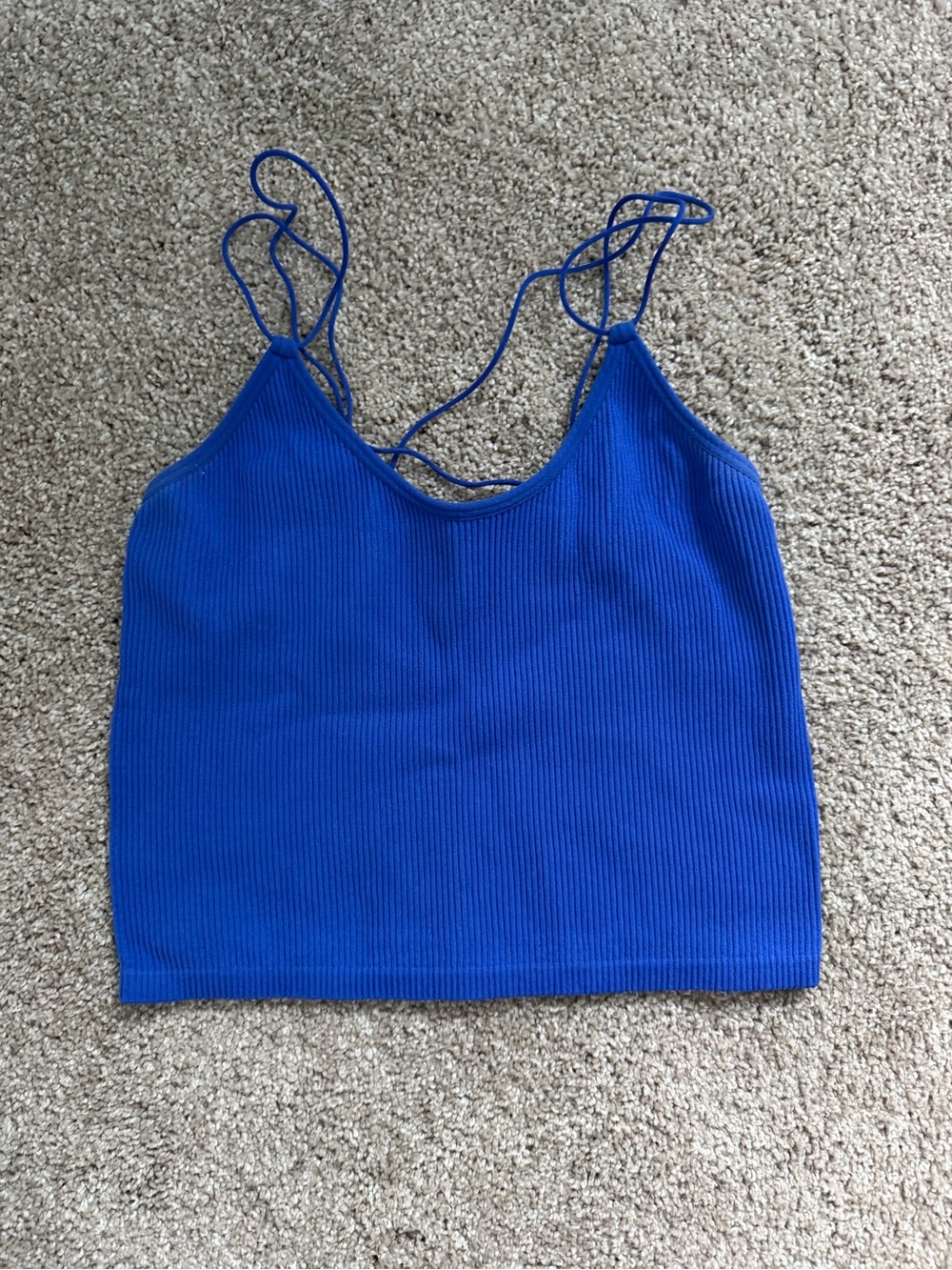 Ardene Women’s Strappy Ribbed Camisole Tank Top - Royal Blue